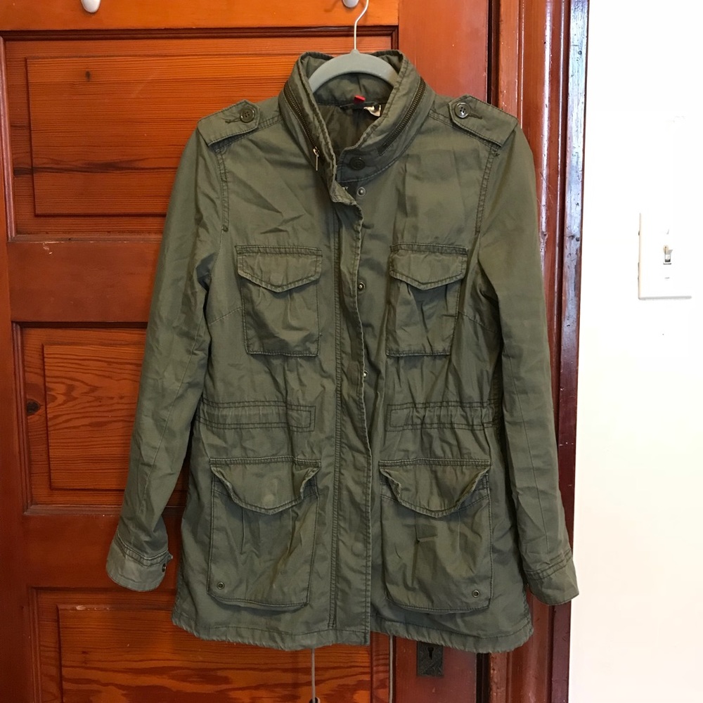 Army green utility jacket